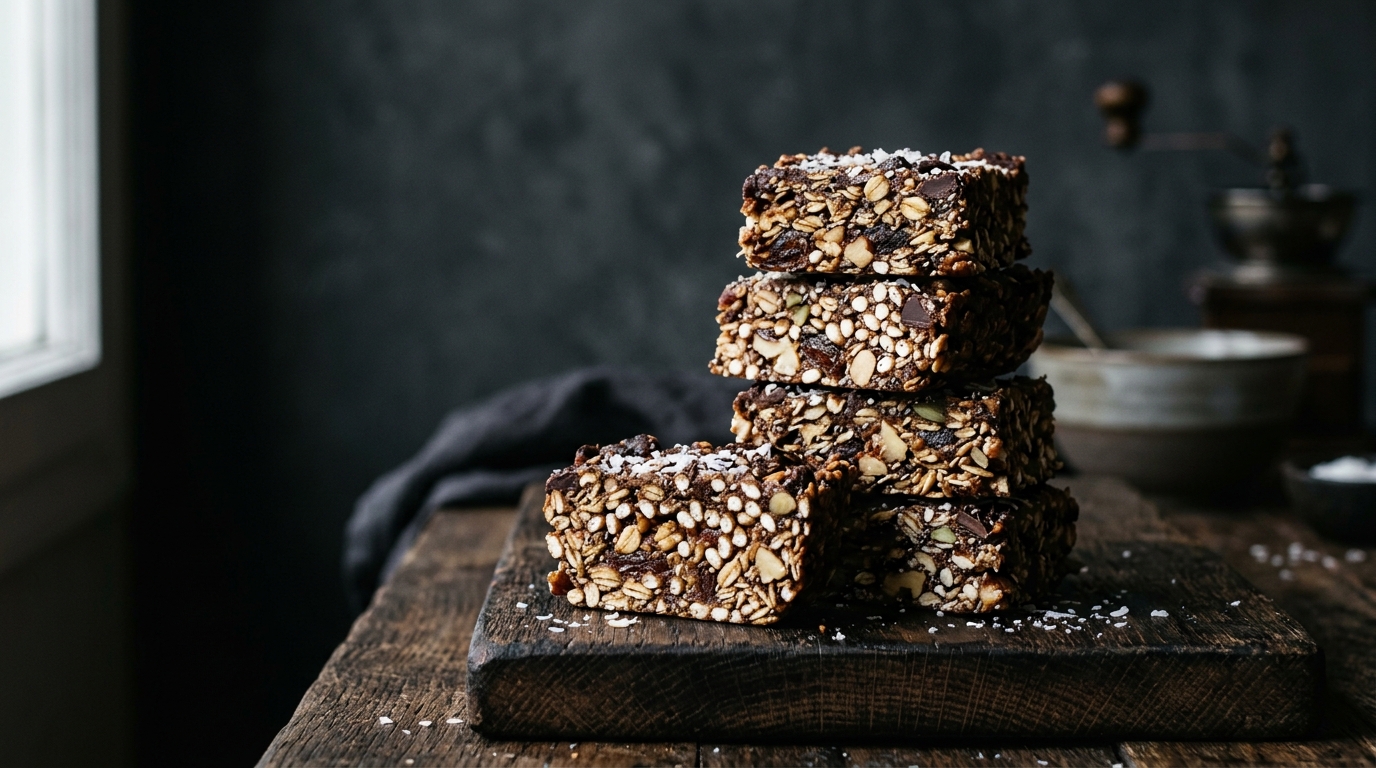 Barritas energéticas caseras pre-entreno de dátil y whey