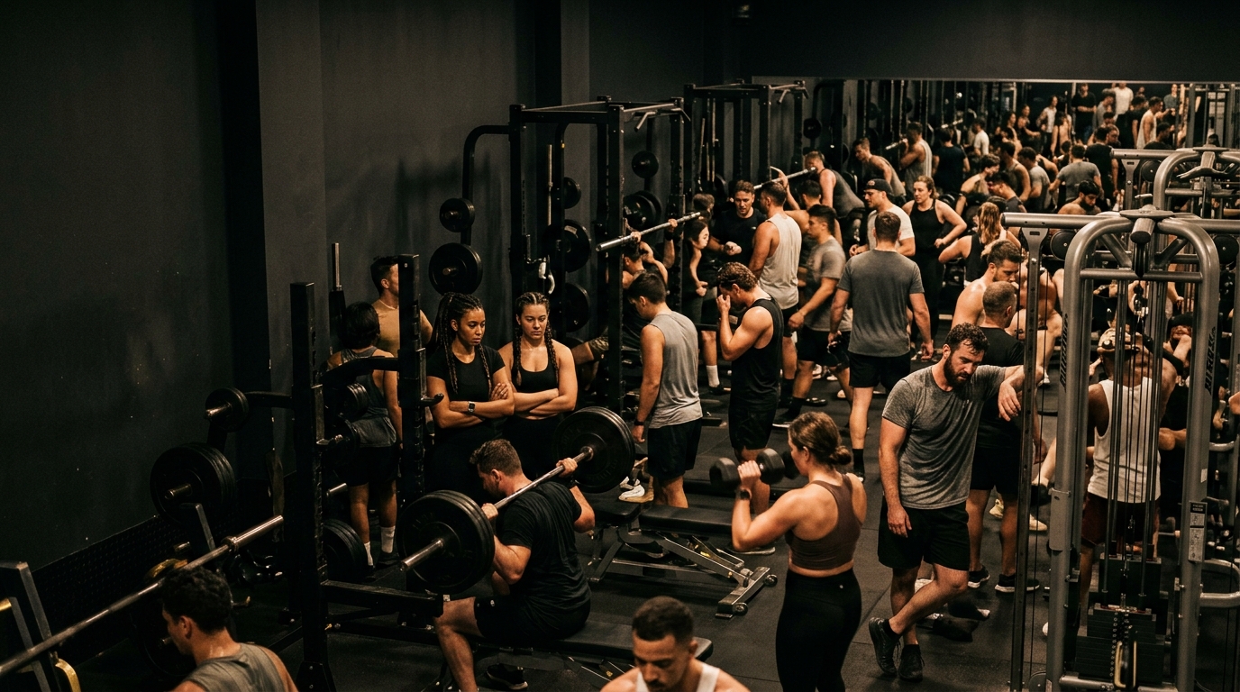 Por qué el gimnasio lleno en hora punta pierde socios en silencio
