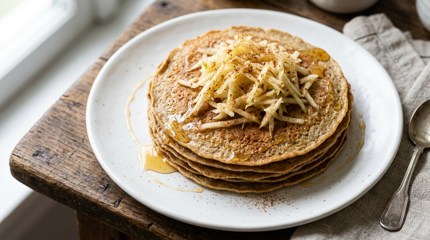 Tortitas de avena y manzana: receta pre-entreno sin grasa